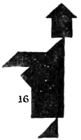 Dudeney's second monk, the same figure with a small triangular foot